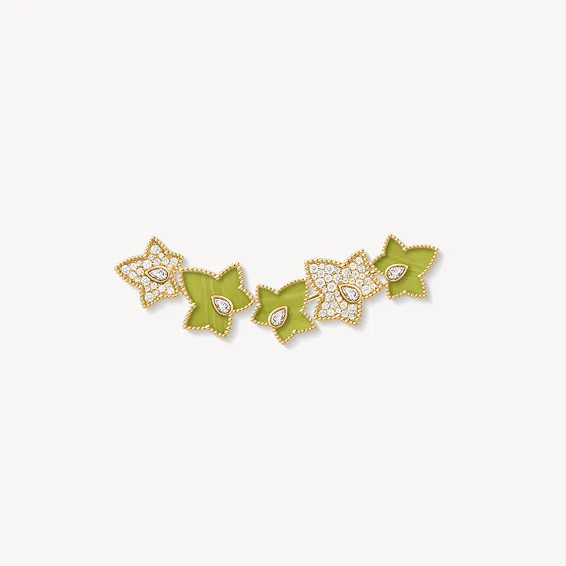 Lola Rose x AHALOLO Ivy Collection Green Calcite Brooch, 5-leaf motif sold by Lola Rose
