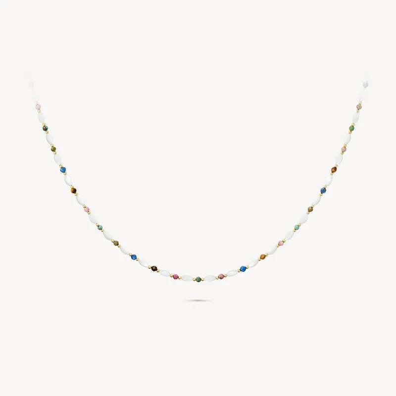 Multicolor Gemstone Bead Necklace sold by Lola Rose
