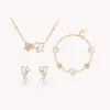 Mother of Pearl Bead Necklace & Earrings & Bracelet Gift Set sold by Lola Rose
