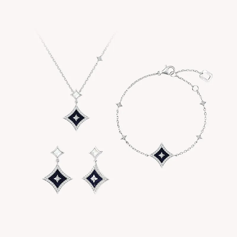 Blue Sandstone Necklace & Earrings & Bracelet Gift Set sold by Lola Rose