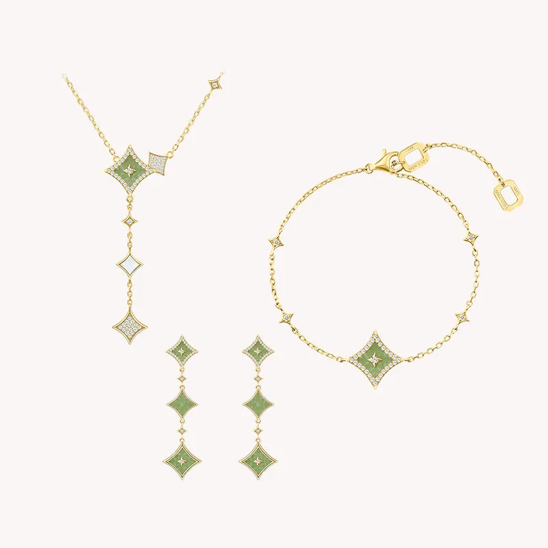 Aventurine Necklace & Earrings & Bracelet Gift Set sold by Lola Rose