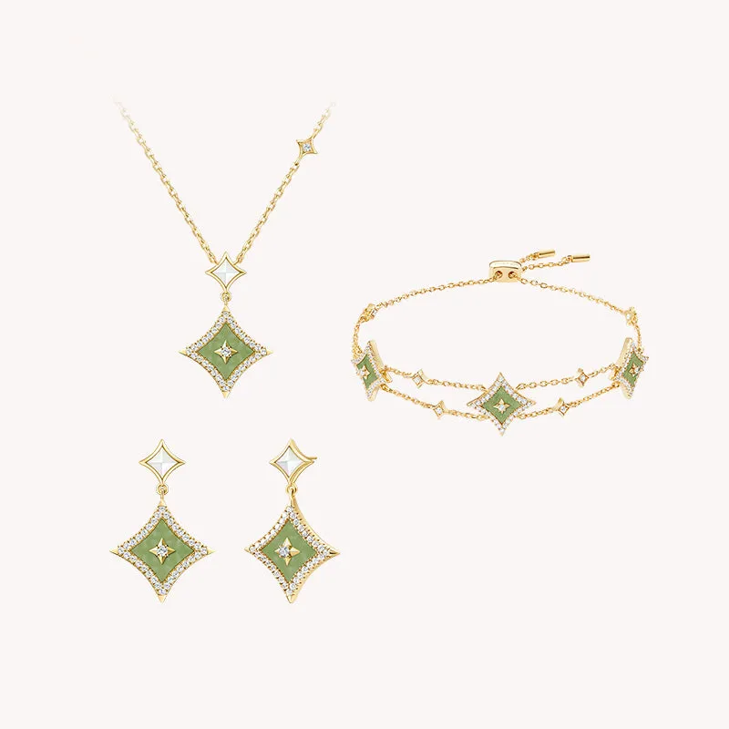 Aventurine Necklace & Earrings & Bracelet Gift Set sold by Lola Rose