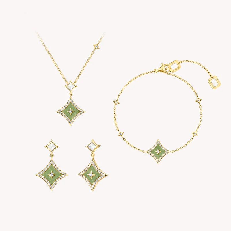 Aventurine Necklace & Earrings & Bracelet Gift Set sold by Lola Rose