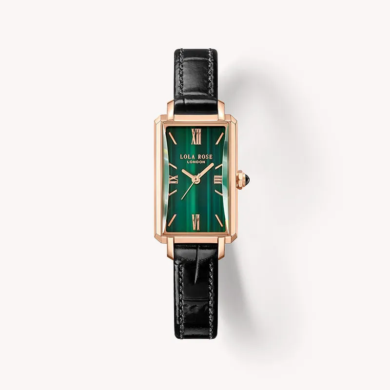 Lola Rose Women's Green Onyx Watch – Honeycomb Dial & Elegance