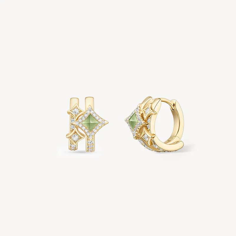 Aventurine Starlight Huggie Earrings sold by Lola Rose