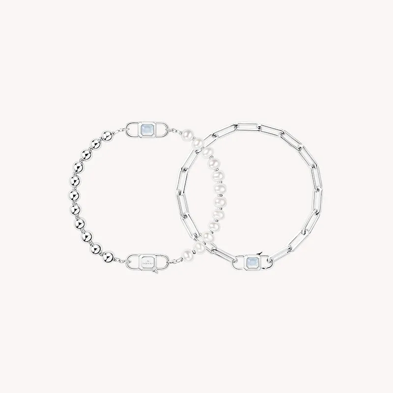 Urban Chain & Pearl Crystal Bracelet Gift Set sold by Lola Rose