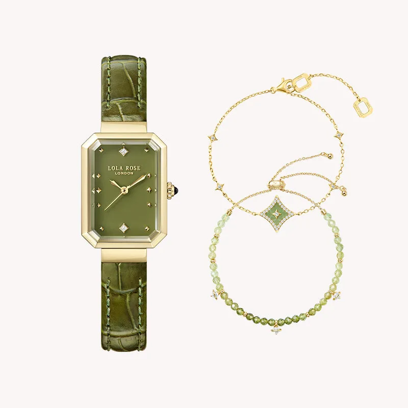 Ms. Lola Green Onyx Watch & 2-Piece Bracelet Gift Set(Shipping from August 4th) sold by Lola Rose