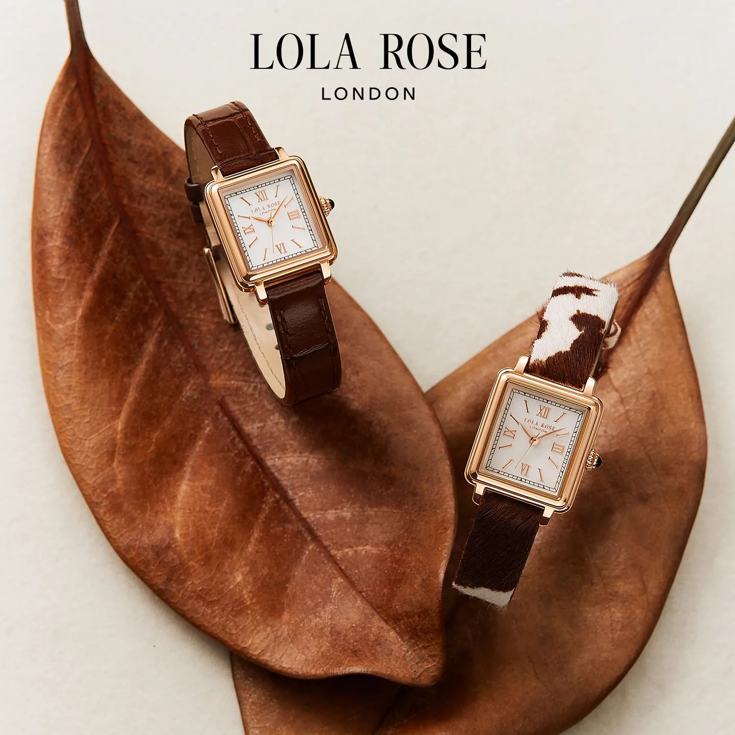 New Cube Mother of Pearl Watch with Cowhide Pattern Strap sold by Lola Rose product image thumbnail 2