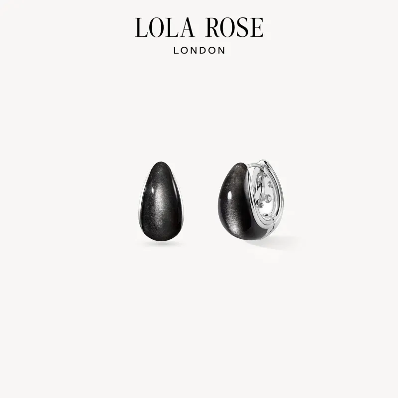 Silver-Sand Obsidian Earrings sold by Lola Rose