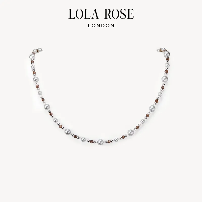 Light Traces Grey Pearl Necklace sold by Lola Rose