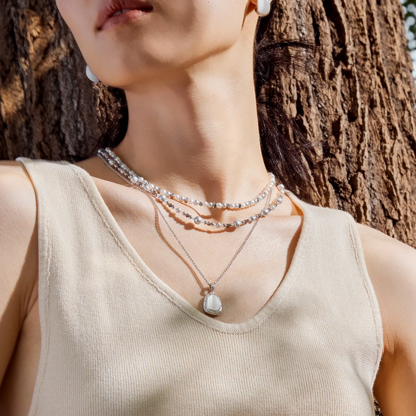 New Cat’s Eye Glass Necklace Gift Set sold by Lola Rose product image thumbnail 3
