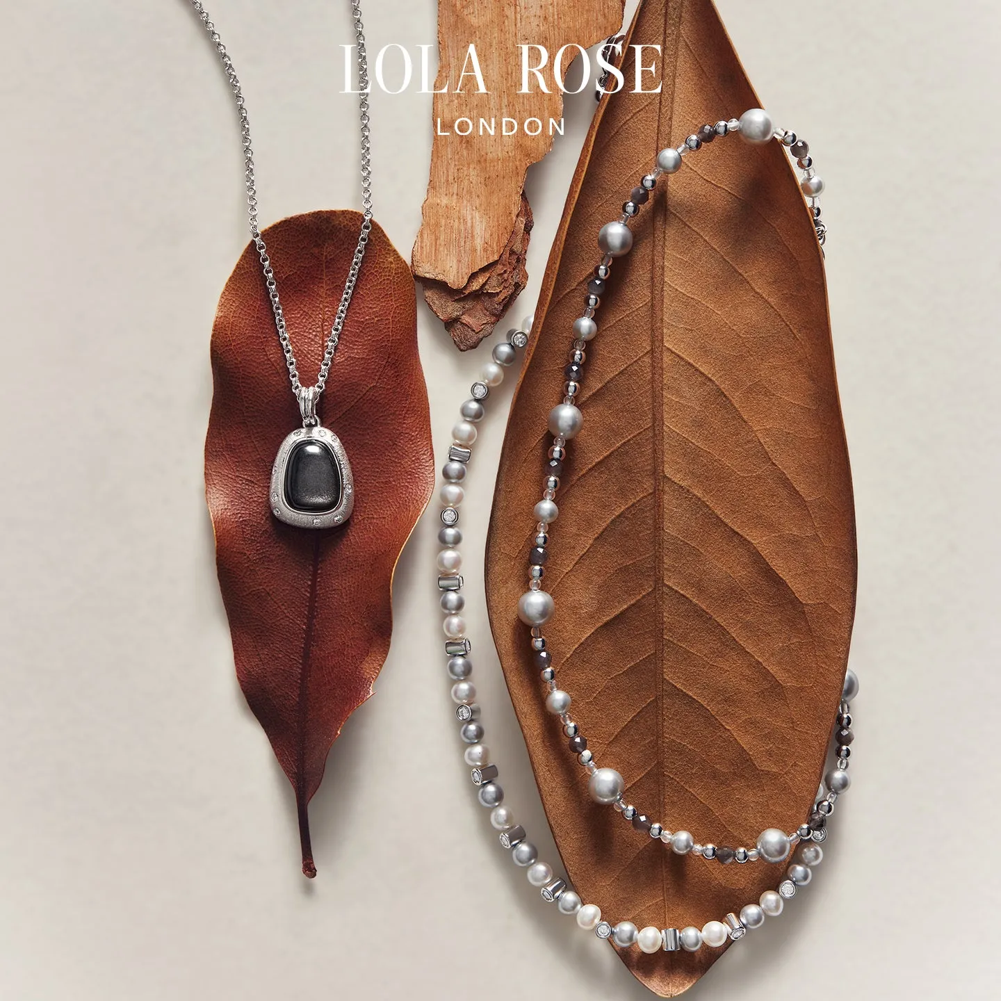 New Silver-Sand Obsidian Necklace Gift Set sold by Lola Rose product image thumbnail 4