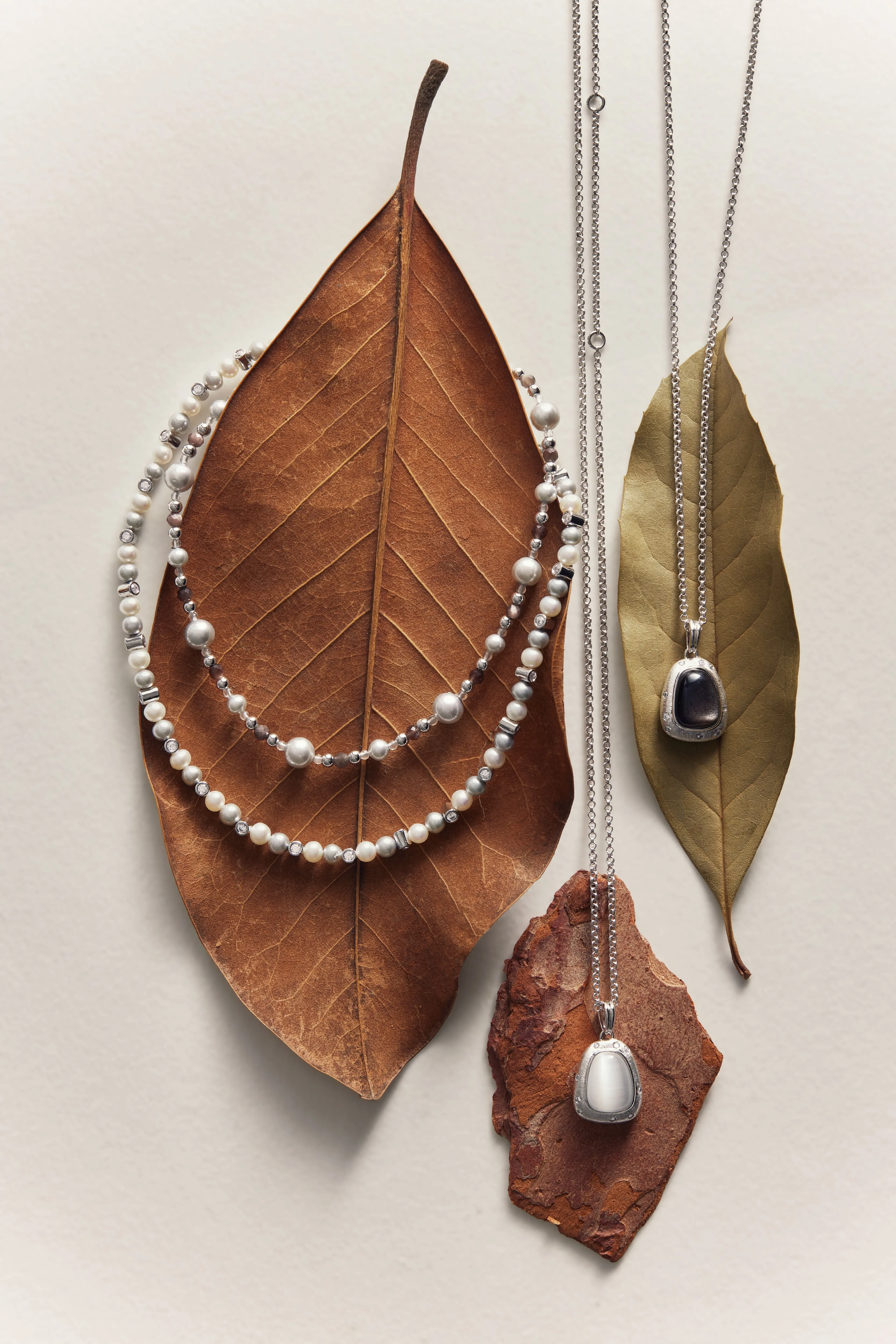 New Silver-Sand Obsidian Necklace Gift Set sold by Lola Rose product image thumbnail 2