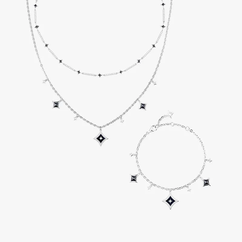 Starry Blue Sandstone Necklace & Bracelet Gift Set sold by Lola Rose