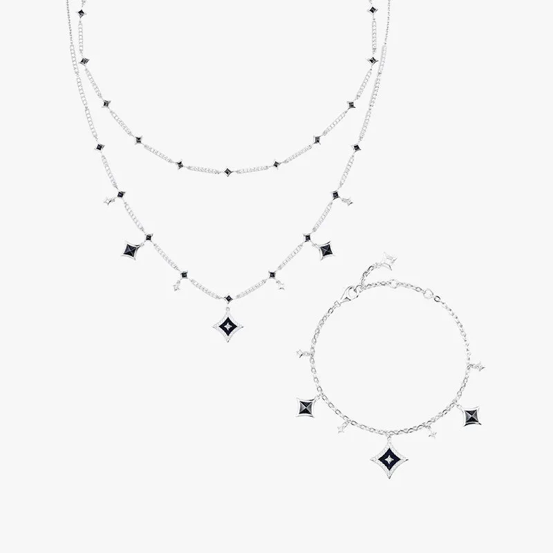 Blue Sandstone Starry Necklace & Bracelet Gift Set sold by Lola Rose