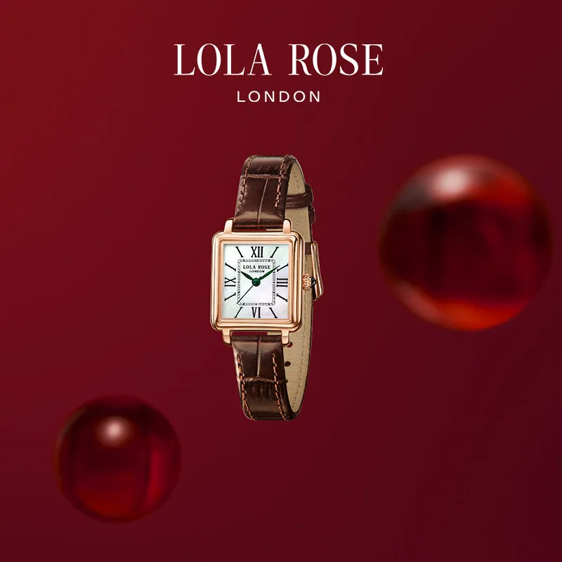 New Cube Mother of Pearl Watch (Green hand) in Special Limited Edition Box sold by Lola Rose
