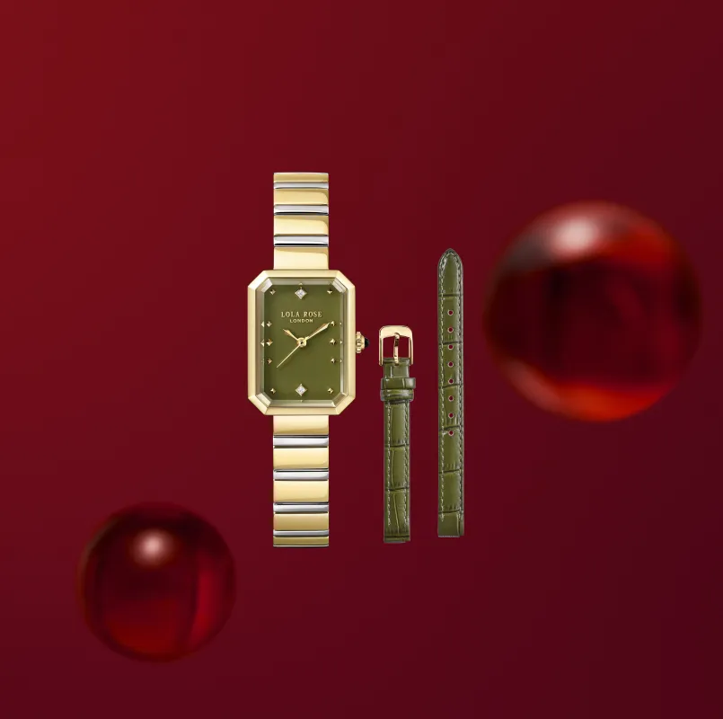 New Ms. Lola Green Onyx Watch With Two Strap Set  in Special Limited Edition Box sold by Lola Rose