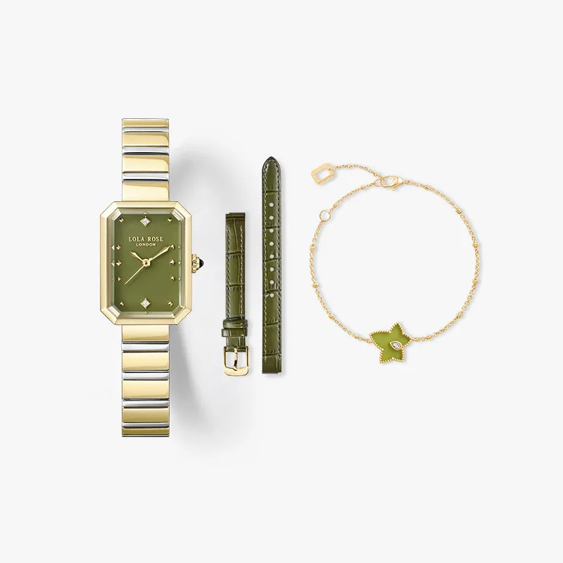 New Ms. Lola Green Onyx Watch With Two Strap Set & Ivy Bead Bracelet Gift Set sold by Lola Rose