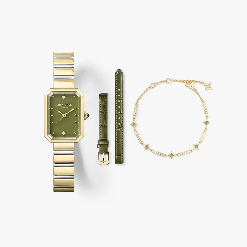 New Ms. Lola Green Onyx Watch With Two Strap Set & Aventurine Cubic Bracelet Gift Set sold by Lola Rose