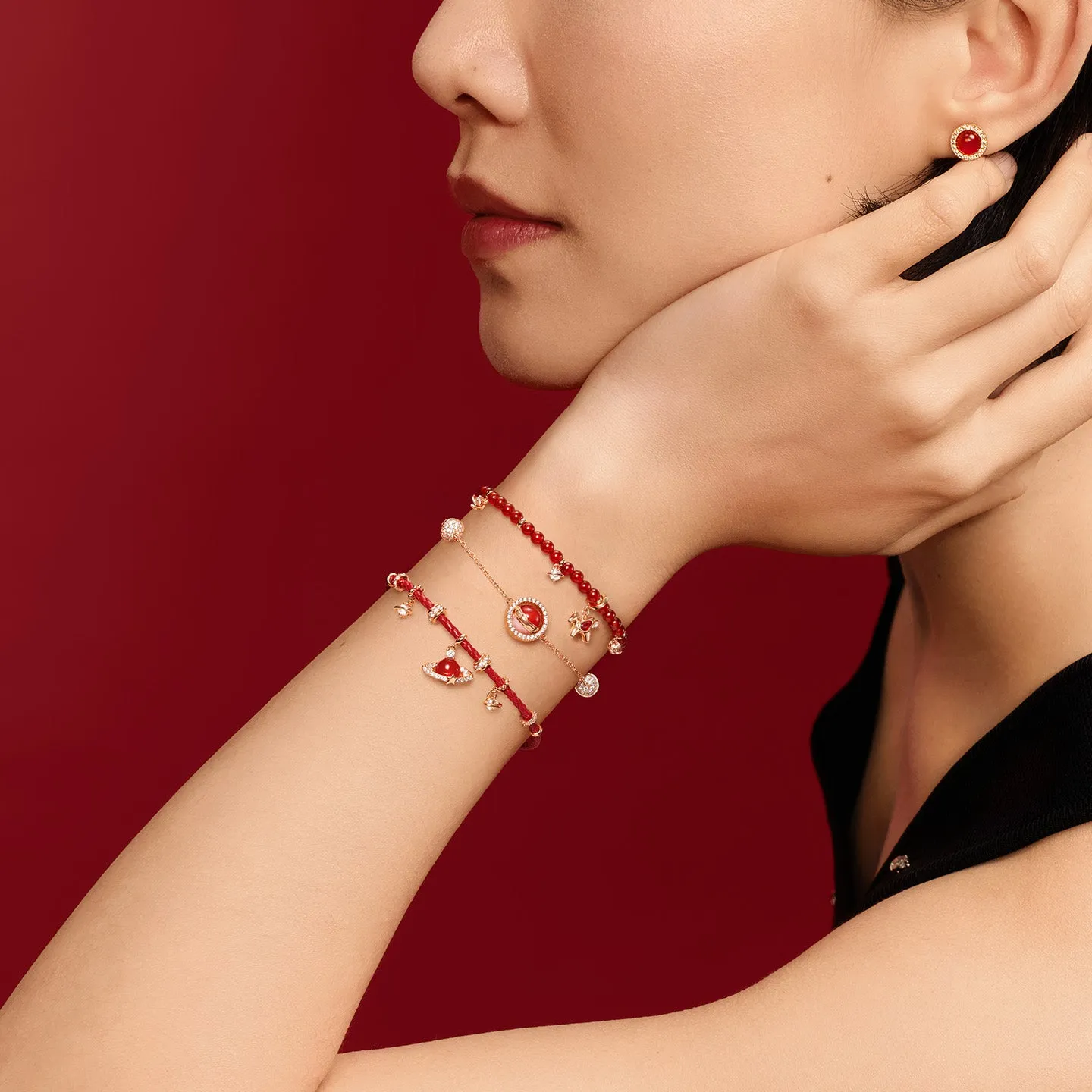 Limited Edition Tiger Eye & Red Carnelian Bracelet Set sold by Lola Rose product image thumbnail 5