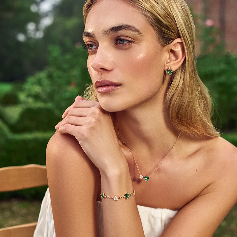 Malachite Bracelet, 5-leaf motif in Special Limited Edition Box sold by Lola Rose product image thumbnail 3