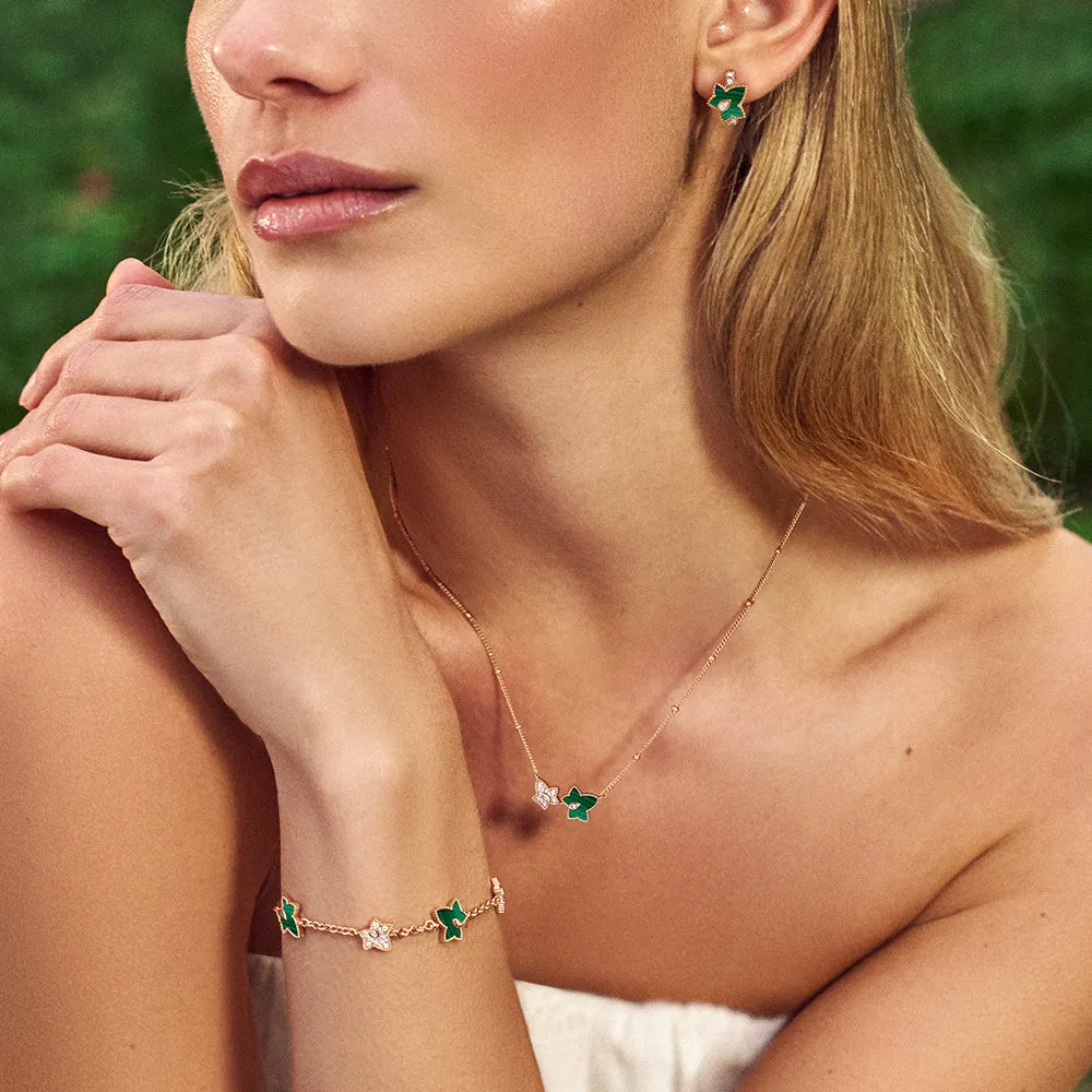 Malachite Bracelet, 5-leaf motif in Special Limited Edition Box sold by Lola Rose product image thumbnail 4