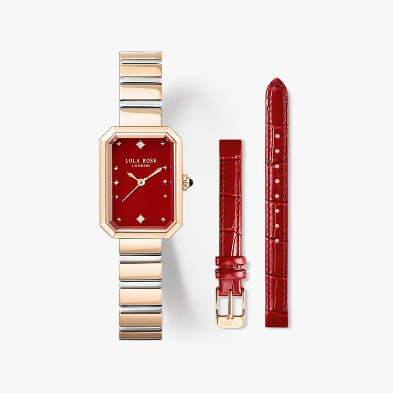 Ms. Lola Red Carnelian Watch with Two Strap Set sold by Lola Rose