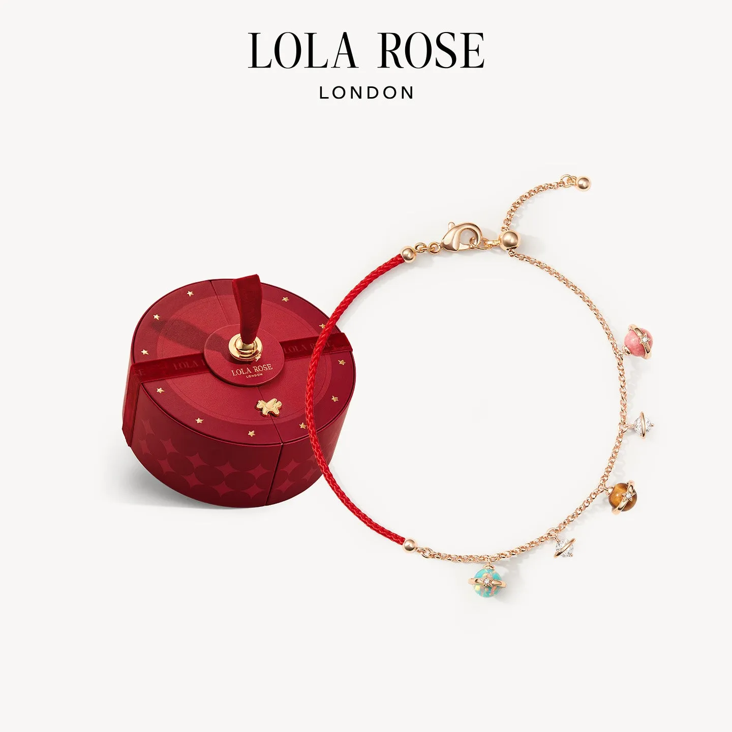 Tiger Eye Synthetic Opal & Rhodonite Bracelet in Special Limited Edition Box sold by Lola Rose