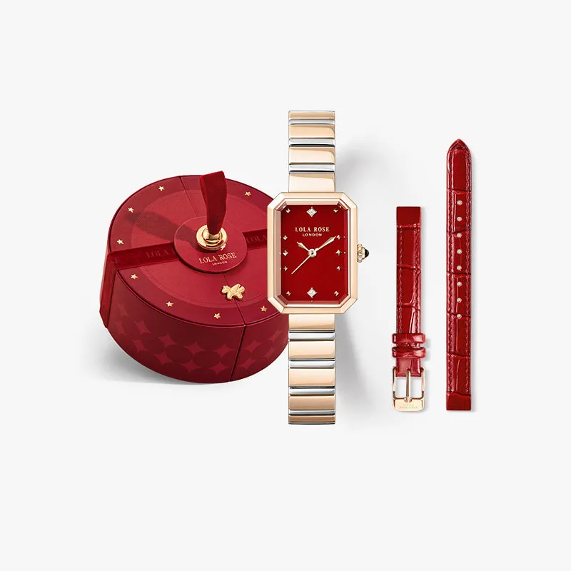 Ms. Lola Red Carnelian Watch with Two Strap Set in Special Limited Edition Box sold by Lola Rose