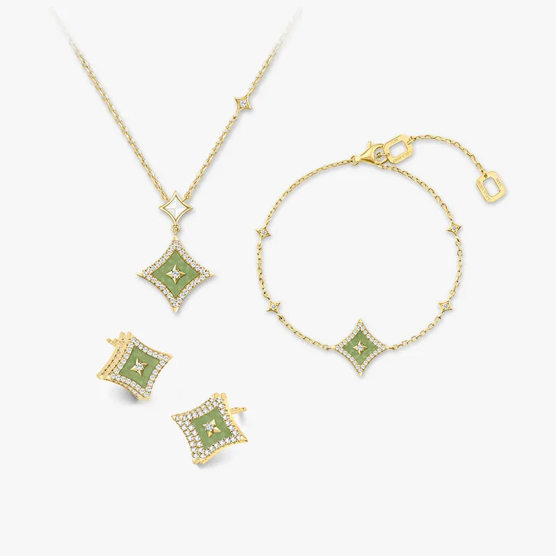 Aventurine Starlight Necklace & Earrings & Bracelet Gift Set sold by Lola Rose