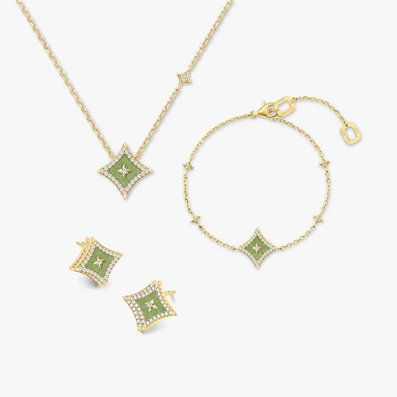 Aventurine Necklace & Earrings & Bracelet Gift Set sold by Lola Rose