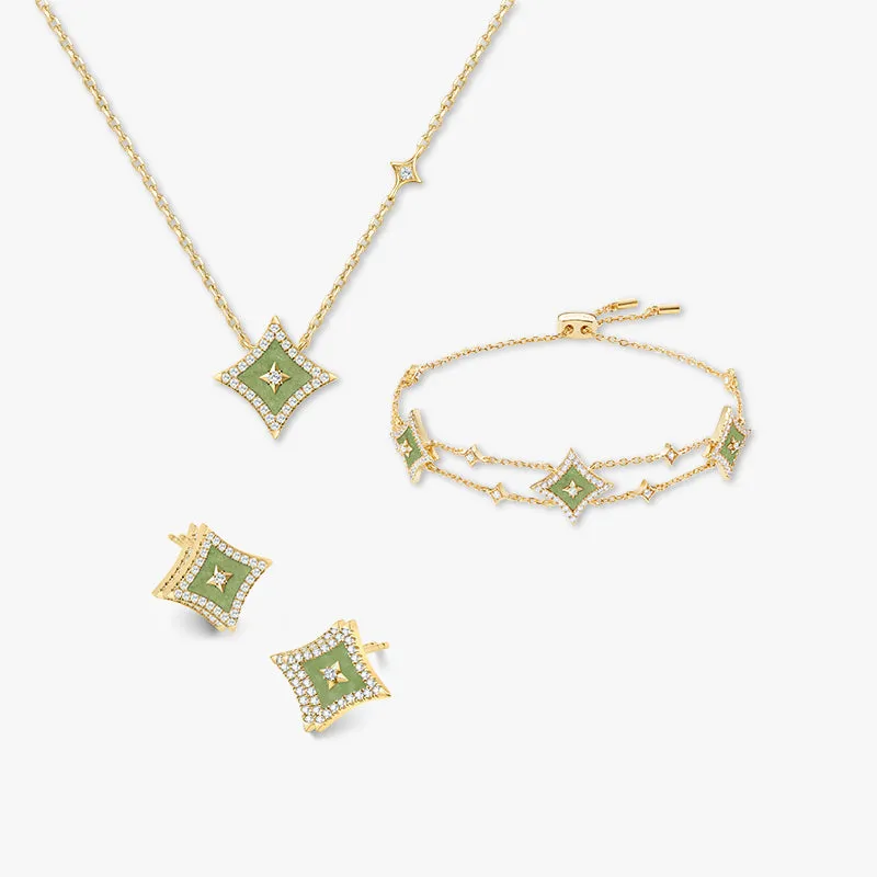 Aventurine Necklace & Earrings & Bracelet Gift Set sold by Lola Rose