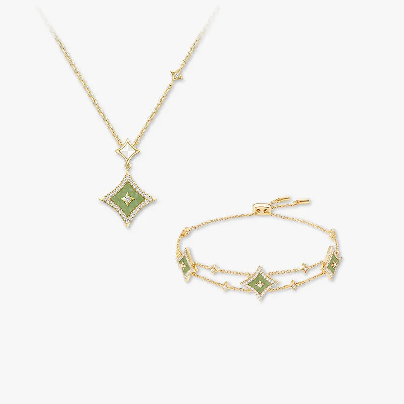 Aventurine Necklace & Bracelet Gift Set sold by Lola Rose