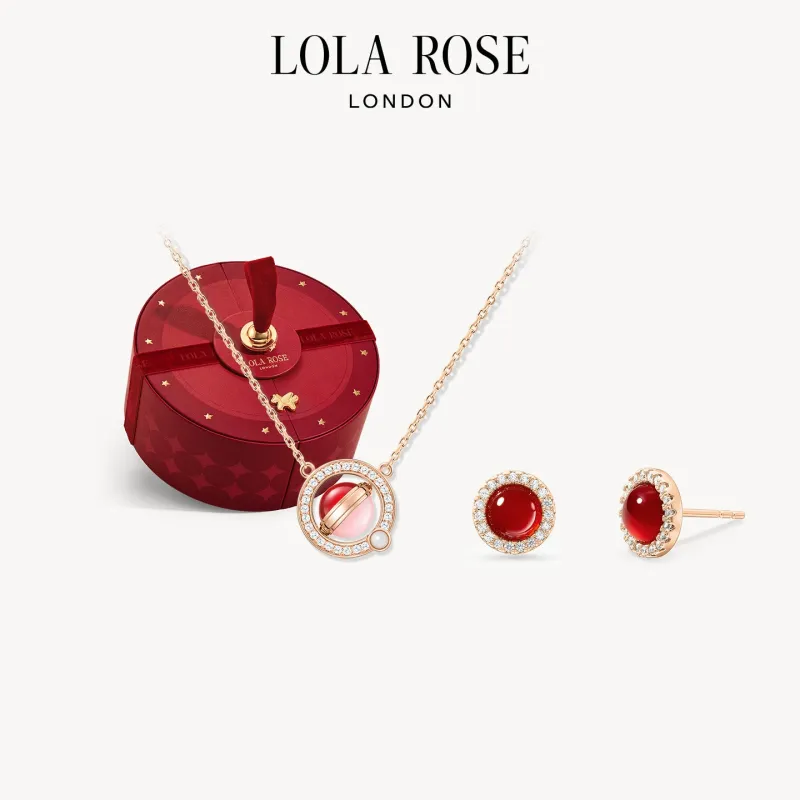 Heliocentric Red Carnelian Necklace & Earrings Gift Set in Special Limited Edition Box sold by Lola Rose