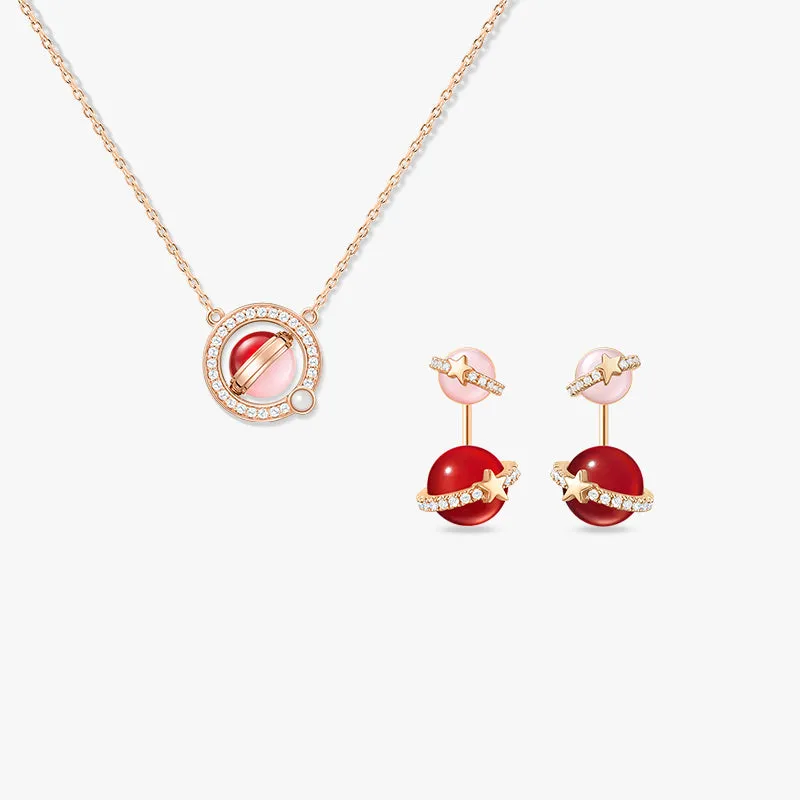 Heliocentric Carnelian Necklace & Earrings Gift Set sold by Lola Rose