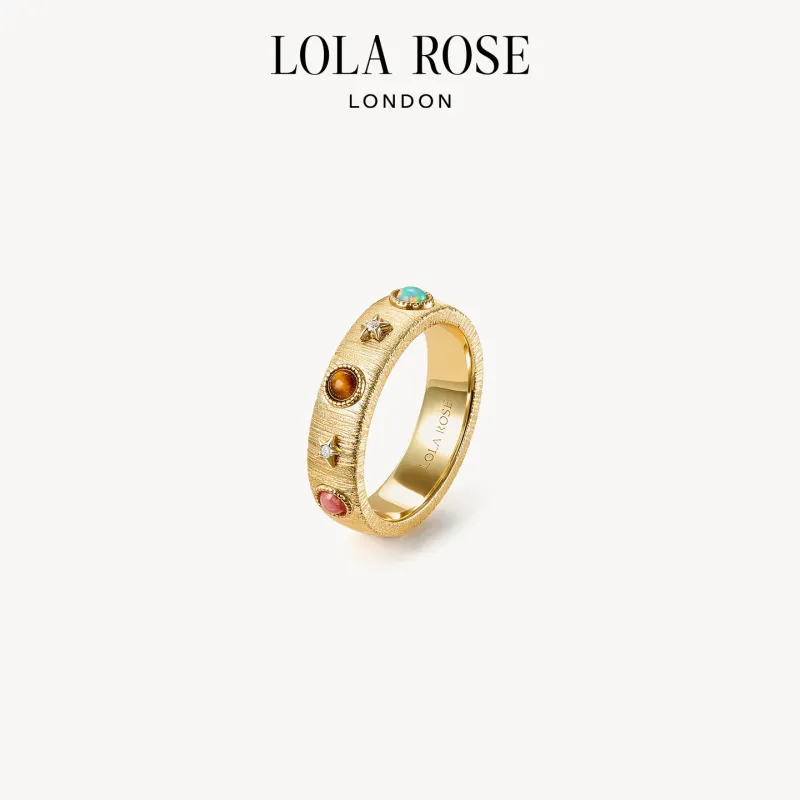 Tiger Eye Stone & Rose Quartz Ring sold by Lola Rose