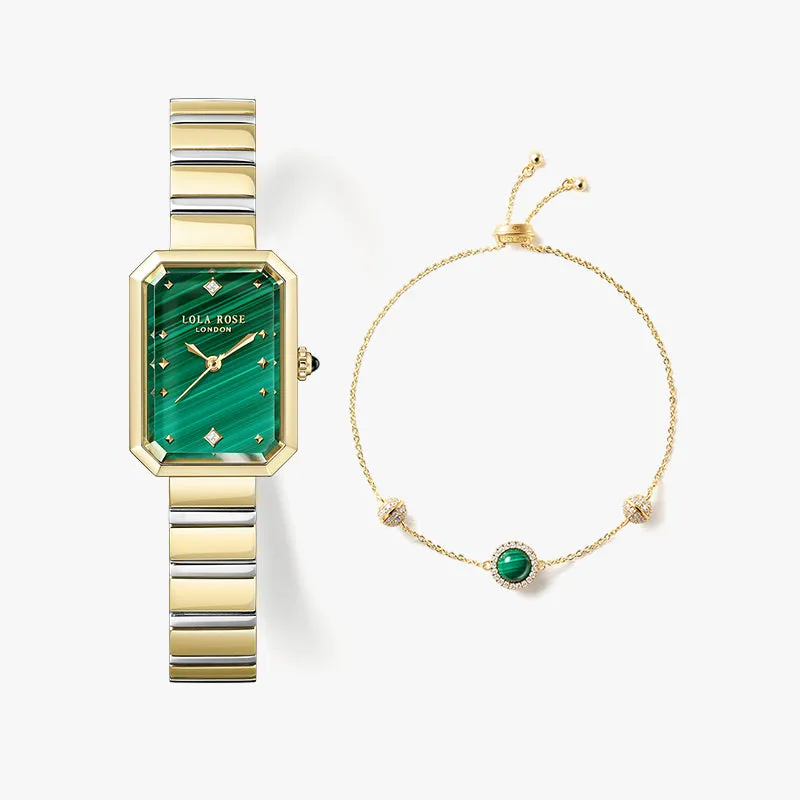New Ms. Lola Malachite Watch with Quick-Release Strap & Bracelet Gift Set sold by Lola Rose