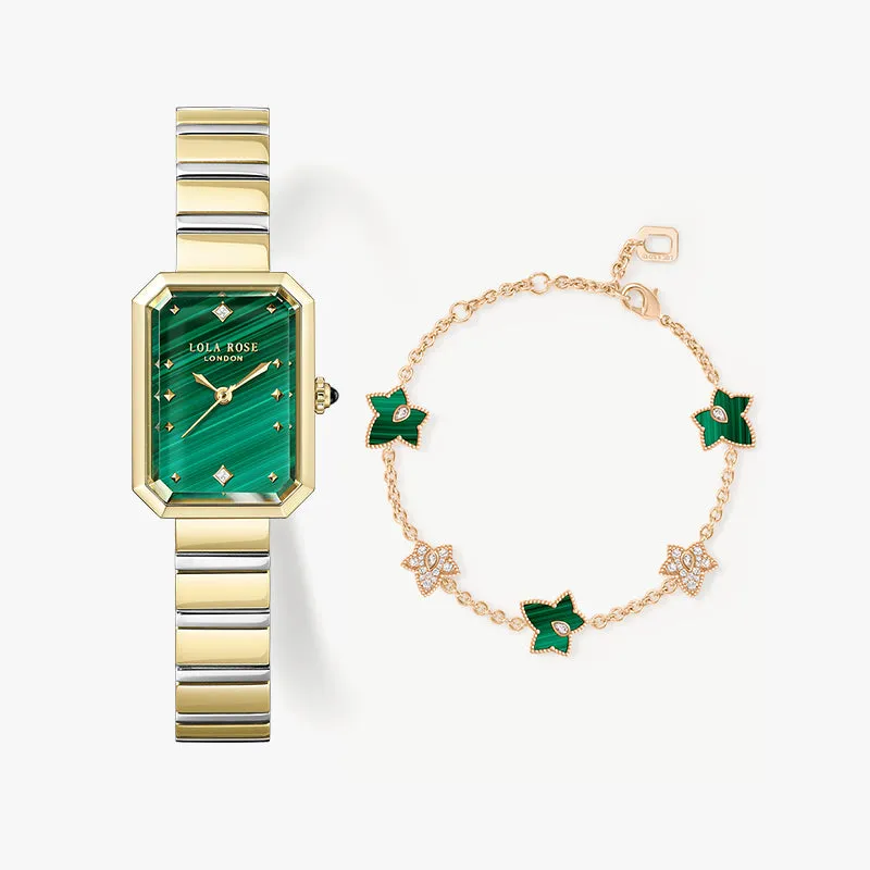New Ms. Lola Malachite Watch with Quick-Release Strap & Bracelet Gift Set sold by Lola Rose