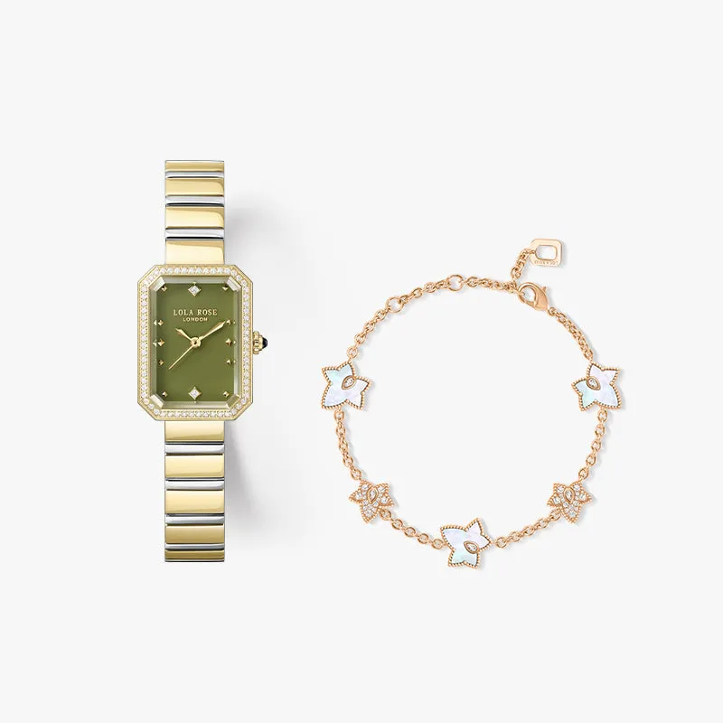 New Ms. Lola Green Onyx Watch with Quick-Release Strap & Bracelet Gift Set sold by Lola Rose