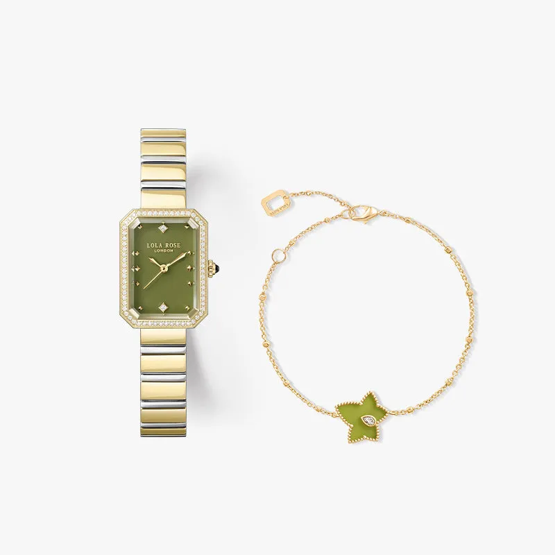 New Ms. Lola Green Onyx Watch with Quick-Release Strap & Bracelet Gift Set sold by Lola Rose