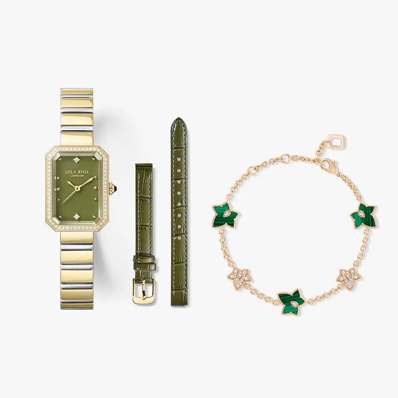 New Ms. Lola Green Onyx Watch with Two Strap Set & Bracelet Gift Set sold by Lola Rose