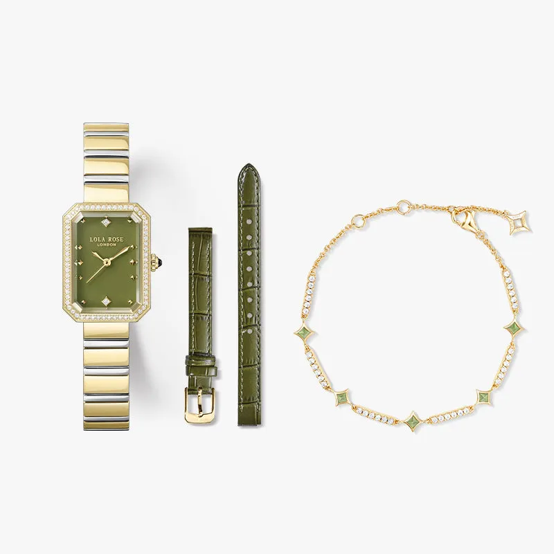 New Ms. Lola Green Onyx Watch with Two Strap Set & Bracelet Gift Set sold by Lola Rose