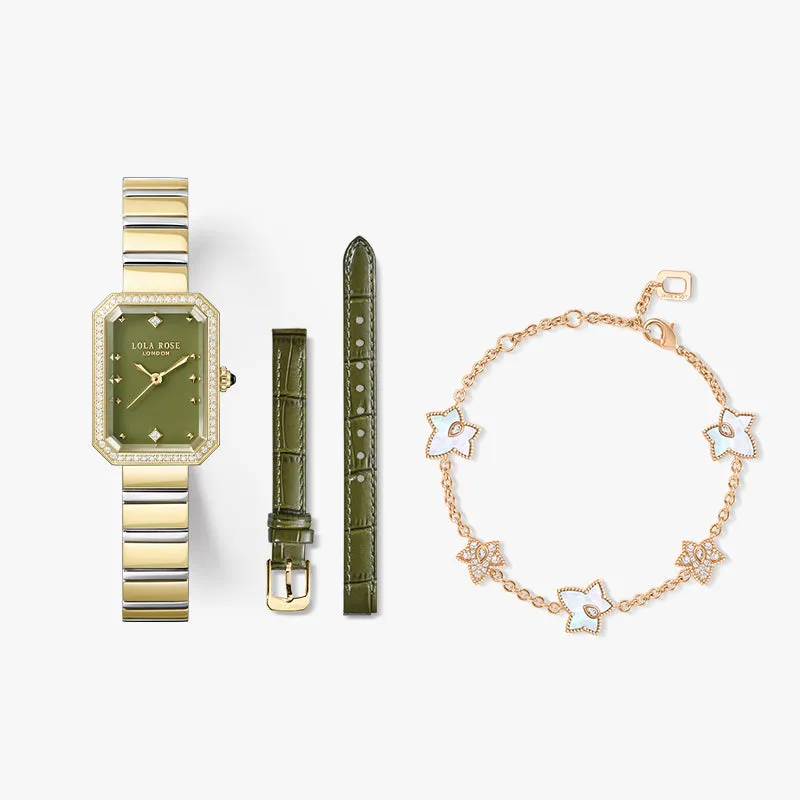 New Ms. Lola Green Onyx Watch with Two Strap Set & Bracelet Gift Set sold by Lola Rose