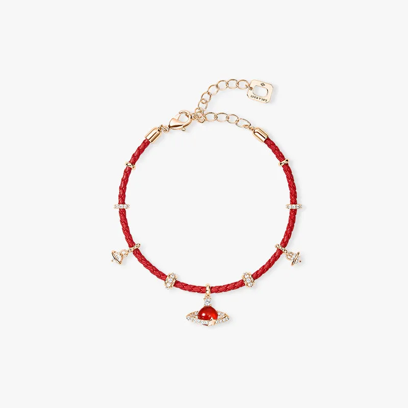 Red Carnelian Woven Bracelet sold by Lola Rose