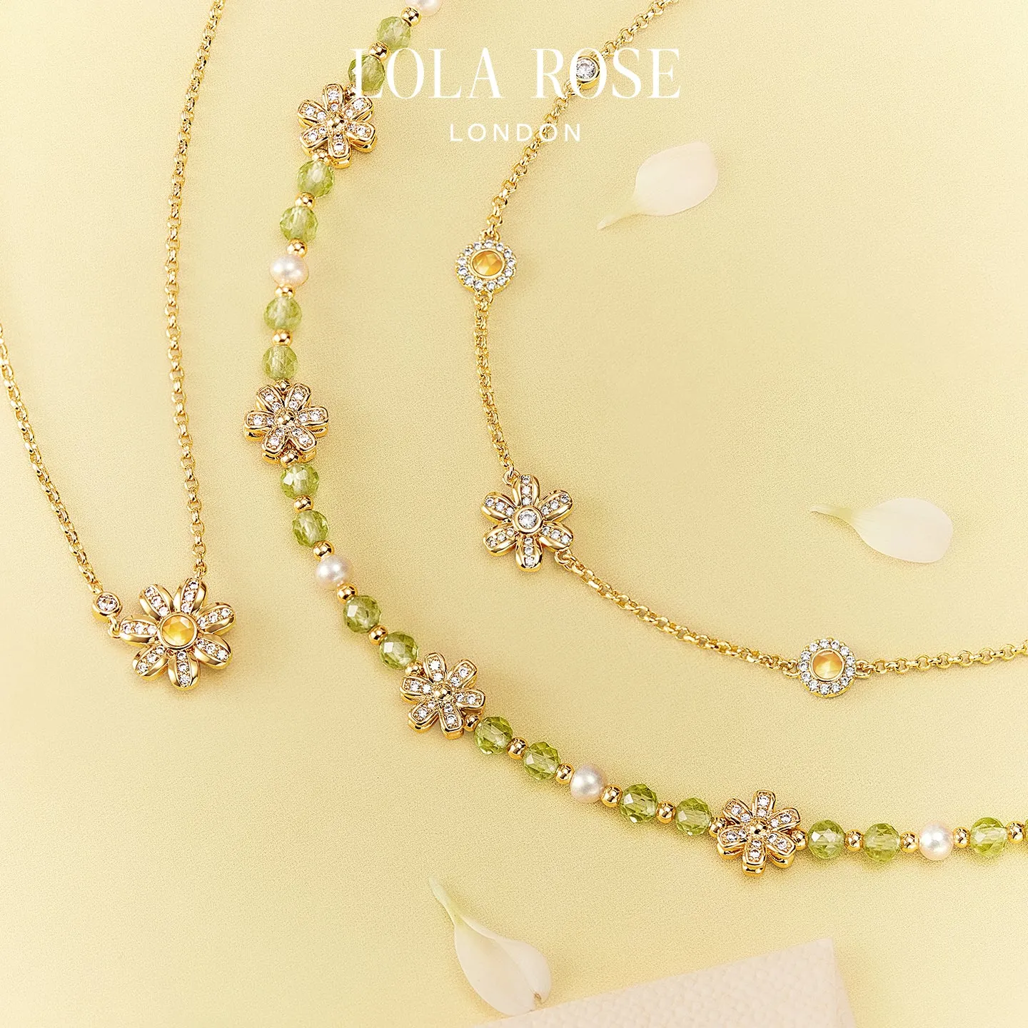 Daisy Yellow Crystal Necklace sold by Lola Rose product image thumbnail 3