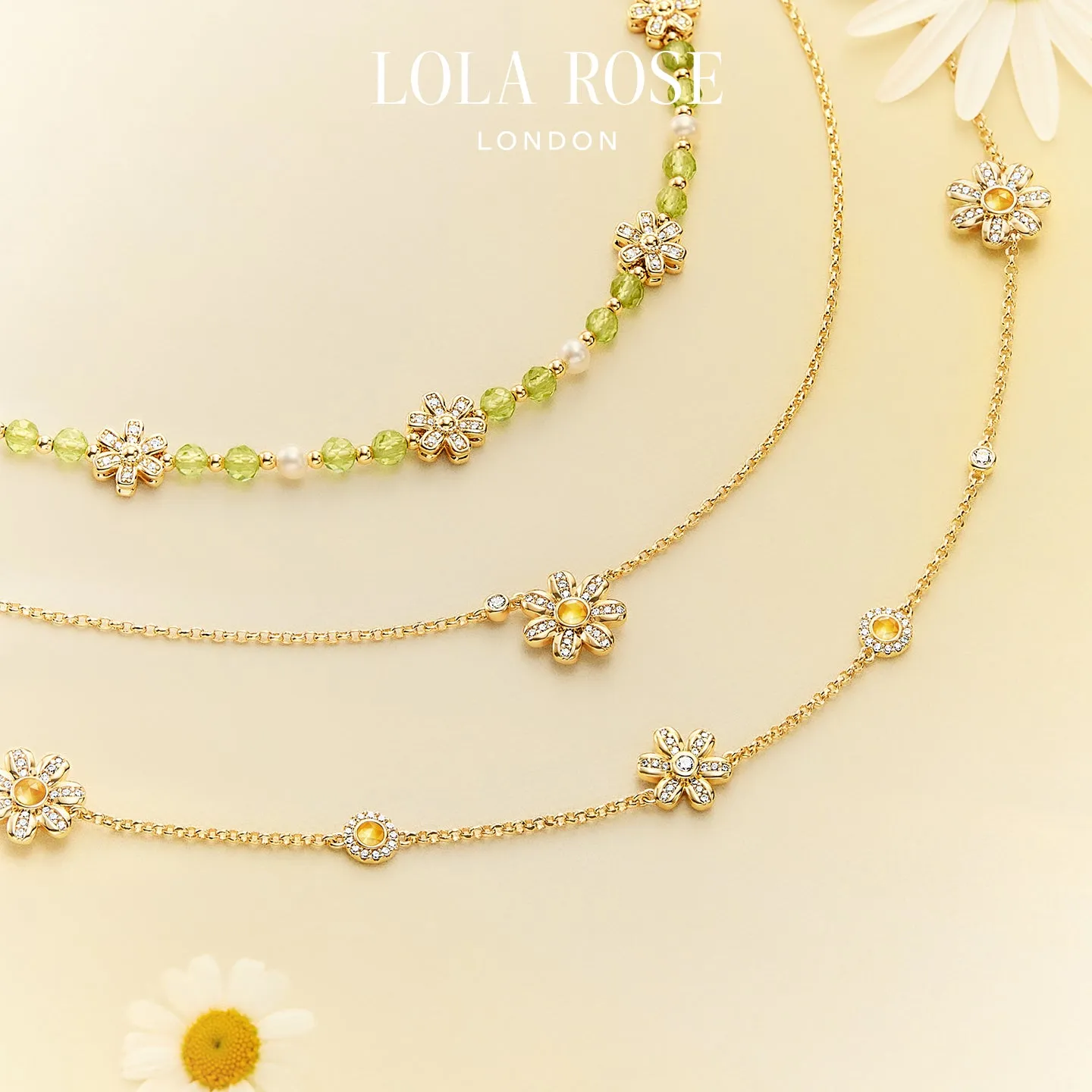 Daisy Yellow Crystal Necklace sold by Lola Rose product image thumbnail 2