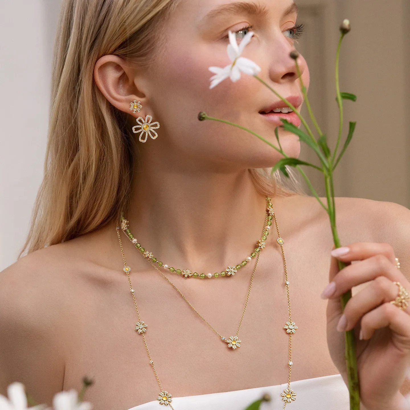 Daisy Yellow Crystal Necklace sold by Lola Rose product image thumbnail 5