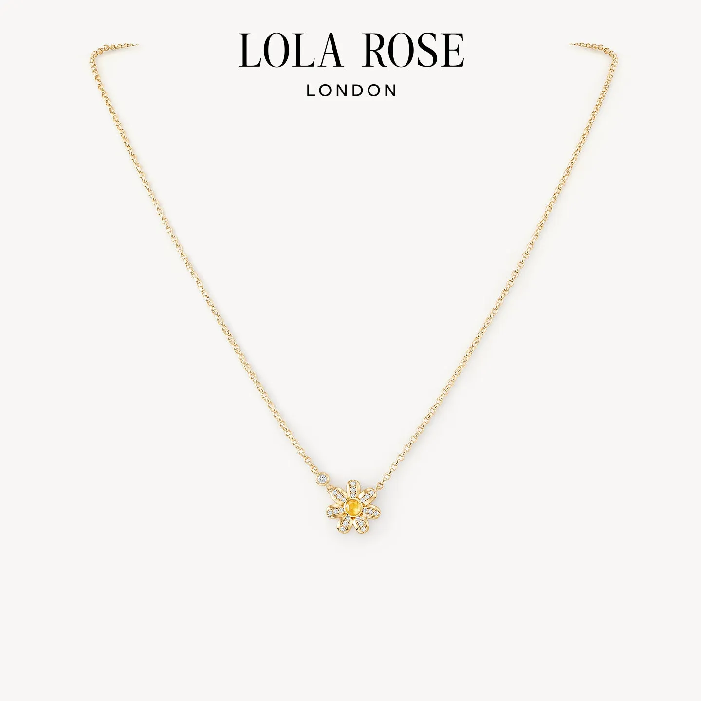 Daisy Yellow Crystal Necklace sold by Lola Rose