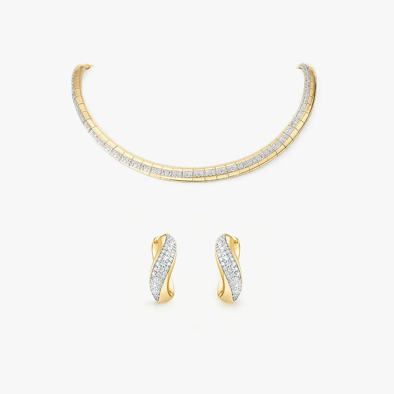 Vyne Zircon Necklace & Mini Hoop Earrings Gift Set made by Lola Rose