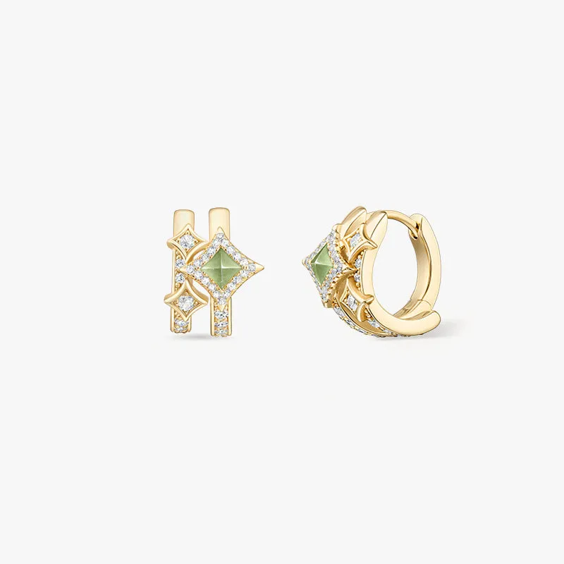Aventurine Starlight Huggie Earrings made by Lola Rose